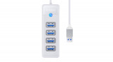 Orico Hub adaptor USB 4x USB 3.0, 5 Gbps, 0,15m (alb)