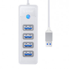 Orico Hub adaptor USB 4x USB 3.0, 5 Gbps, 0,15m (alb)