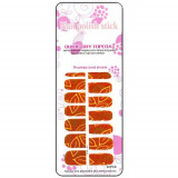 Stickere decorative pentru nail art - roșu &icirc;nchis cu imprimeu frunză