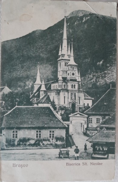 Carte postala, Brasov, Hotel Coroana, 1928