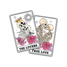 Sticker decorativ Carti True Love, Alb, 52 cm, 3844ST