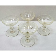 Patru cupe din cristal pentru servit sampanie, Secol XX