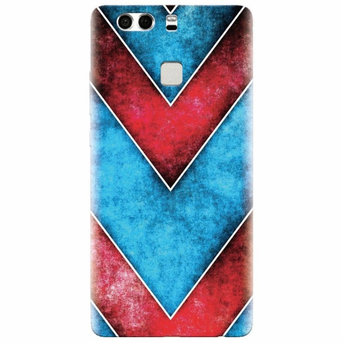 Husa silicon pentru Huawei P9 Plus, Blue And Red Abstract