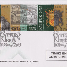 CIPRU 2009 ISTORIA CIPRULUI Serie 8 timbre pe 2 FDC-uri