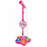 Microfon karaoke pentru fetite cu suport reglabil si efecte luminoase &ndash; Little Singer