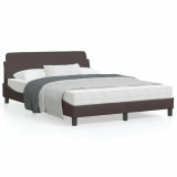 Cadru de pat cu tablie, maro &icirc;nchis, 120x200 cm, textil GartenMobel Dekor, vidaXL