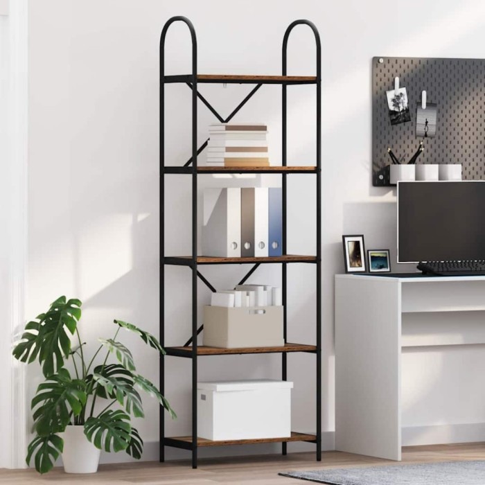 vidaXL Raft pentru cărți Lemn vechi 60 x 30 x 183 cm Lemn compozit