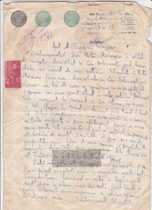 AMS @ - ACT DE VESNICA VANZARE, JUD.ROMAN, ANUL 1945, francatura multipla