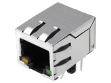 Conector RJ45 soclu PIN 8 ecranat cu diodă LED THT