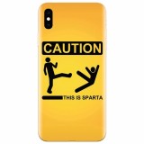 Husa silicon pentru Apple Iphone XS Max, This Is Sparta Funny Illustration