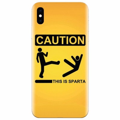 Husa silicon pentru Apple Iphone XS, This Is Sparta Funny Illustration foto