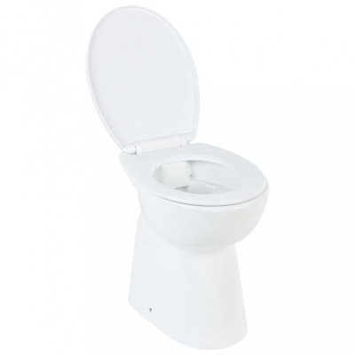Vas WC fără ramă, &amp;icirc;nchidere silențioasă, + 7 cm, alb, ceramică foto