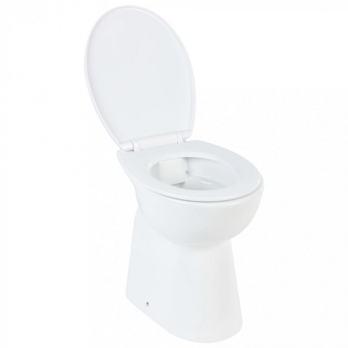 Vas WC fără ramă, &icirc;nchidere silențioasă, + 7 cm, alb, ceramică