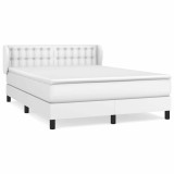 Cumpara ieftin Pat box spring cu saltea, alb, 140x200 cm, piele ecologica