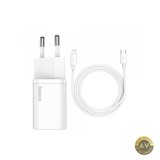 Incarcator Retea cu Cablu Lightning Baseus Super Si 20W 3A 1 x USB-C Alb TZCCSUP-B02