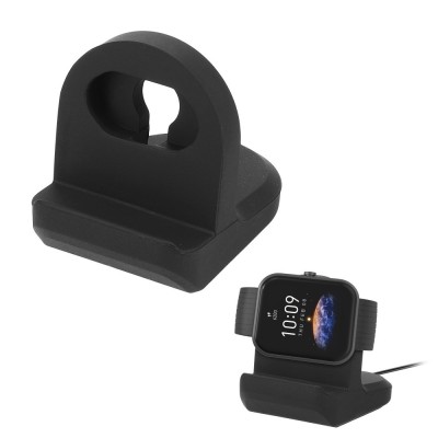 Docking stand Kwmobile pentru Amazfit GTR Mini/Bip 3/Bip 3 Pro, Negru, Silicon, KWM0000257E001C foto