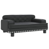 Cumpara ieftin Pat de caini, negru, 70x45x30 cm, piele ecologica
