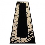 Covor, traversa ALLURE 1965 Cadru - Structural, elegant, glamour negru / aur , 80x200 cm