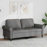 vidaXL Canapea cu 3 locuri, gri &icirc;nchis, 180 cm, material catifea 359540