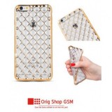 Husa iPhone 6/6S Gold Silicon TPU Grid Protectie Anti-soc