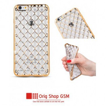 HUSA SILICON TPU GRID APPLE IPHONE 6/6S GOLD foto