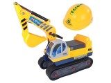 Premergator excavator cu brat mobil si casca, galben