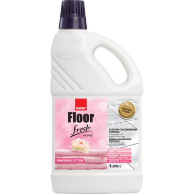 Detergent Lichid Pardoseli Sano Floor Fresh, 1 L, Parfum Pampering Cotton, Concentrat, Toate Tipurile de Pardoseli, Detergent Pardoseli, Detergent Uni foto