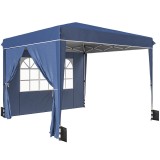 Outsunny Pavilion 3x3 m Pliabil Pop Up cu &Icirc;nălțime Reglabilă, Pavilion de Grădină cu Pereți Laterali, Saci de Nisip, Geantă de Transport, UV50+, pentr