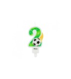 Lumanare tort cifra cu minge fotbal, 7.8 cm-Tip Cifra 2