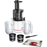 Storcator de fructe cu melc MESM500W, 150 W, 55 rpm, 2 filtre, melc din Tritan, Reverse, DripStop, alb