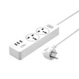XO prelungitor 3 prize + 3 porturi USB, alb (model WL04)