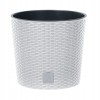 Ghiveci decorativ Prosperplast Rato Round, rotund, alb, 20x19 cm, plastic, 5 l