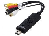 Adaptor audio/video USB 2.0 mini 4-pin DIN - neagră: Adaptor USB 2.0 mini 4-pin DIN - neagră