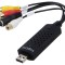 Adaptor audio/video USB 2.0 mini 4-pin DIN - neagră: Adaptor USB 2.0 mini 4-pin DIN - neagră