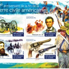 GUINEEA 2015 - SUA, Razboiul civil, aniv. 150 ani/ colita+bloc MNH