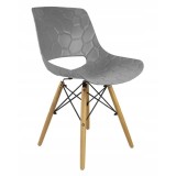 Scaun stil scandinav, PP, lemn, max 100 kg, gri, 45x55x78 cm, Lars, Jumi