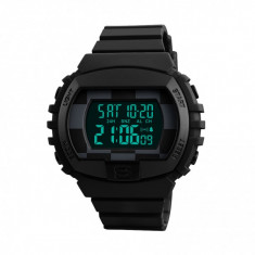 Ceas de barbati Skmei 1304 waterproof cronograf LED digital cu alarma si dual time, negru foto