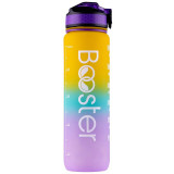 Sticla de apa Booster din Tritan, BPA Free, gradata pentru activitati sportive, capacitate 32oz / 1000ml, Multicolor