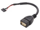 Cablu USB 2.0 DELOCK 0,15m USB A 5 pini aurit 28AWG cod 84831