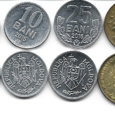 Moldova lot 4 monede: 5, 10, 25, 50 bani