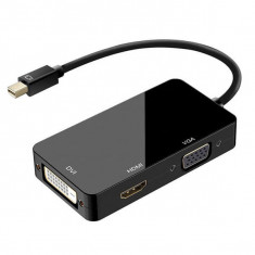 Adaptor Multiport 3 in 1, Mini Display Port la HDMI 4, DVI, VGA, TechDelivery DPHD27, Compatibil Thunderbolt 2 foto