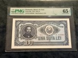 Bancnotă gradată 100lei serie roșie din 1952 PMG65EPQ