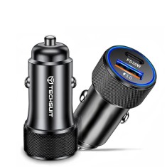 Incarcator auto bricheta USB, Type-C PD30W Asteroid GSM C2, negru