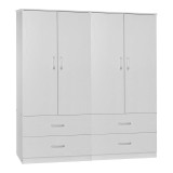 Dulap dormitor Zelia Pako World Alb 158x42x180 cm