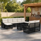 Cumpara ieftin Set de canapele pentru gradina 10 buc. Negru si Alb crem