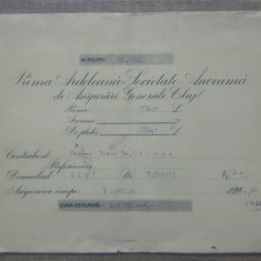 Plic Prima Ardeleana, Societate Anonima de Asigurari Generale Cluj, 1928