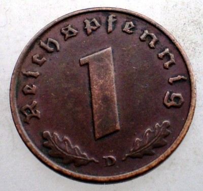 2.466 GERMANIA 1 REICHSPFENNIG 1937 D foto
