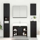 vidaXL Dulap de chiuvetă cu raft cu ușă Stejar Negru 80 x 33 x 60 cm 881275