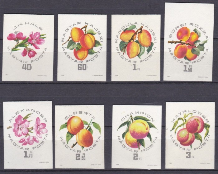 DB1 Ungaria 1964 Fructe 8 v. MNH NDT Mi 2044 B - 2051 B 200 &euro; 1
