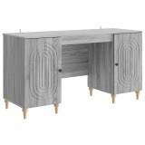 vidaXL Birou cu raft Sonoma gri 142,5 x 50 x 75 cm Lemn prelucrat 3414582